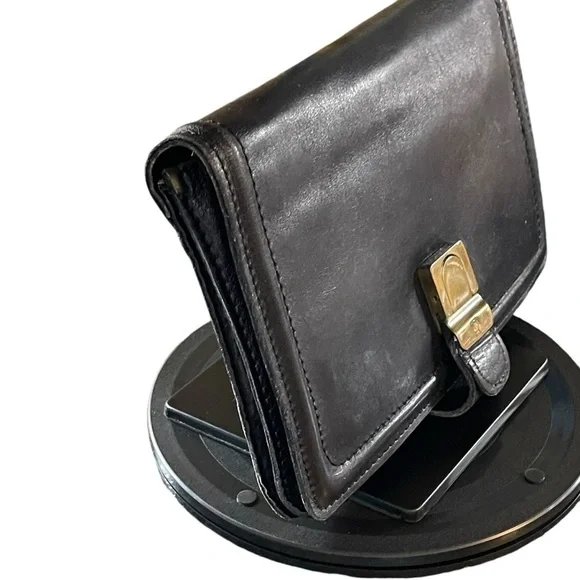 CaGi Vintage Black Leather Men's Bag Wrist Clutch Man Bag Gentleman's Bag - Picture 3 of 16